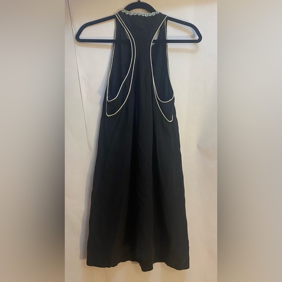 BCBG MAXAZRIA Silk Embellished Beaded Lined V Neck Racerback Dress w/pockets Sm - Picture 3 of 10